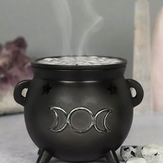 Triple Moon πππ Cauldron Incense Cone Burner