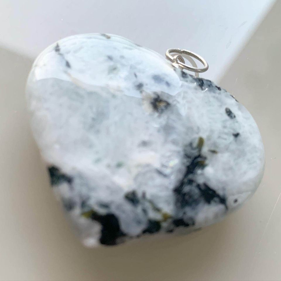 Rainbow 🌈 Moonstone Heart Pendant