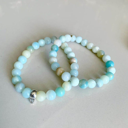 Amazonite Round 8-8.5cm Charm Bracelet