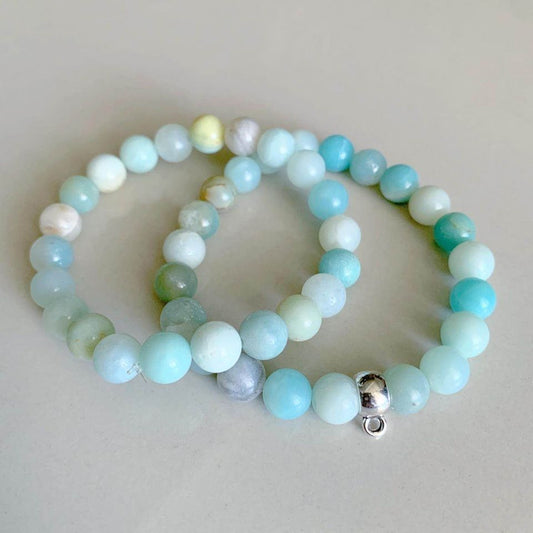 Amazonite Round 8-8.5cm Charm Bracelet