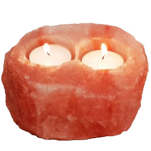 Duo Himalayan Salt Tea Light Holder 1kg