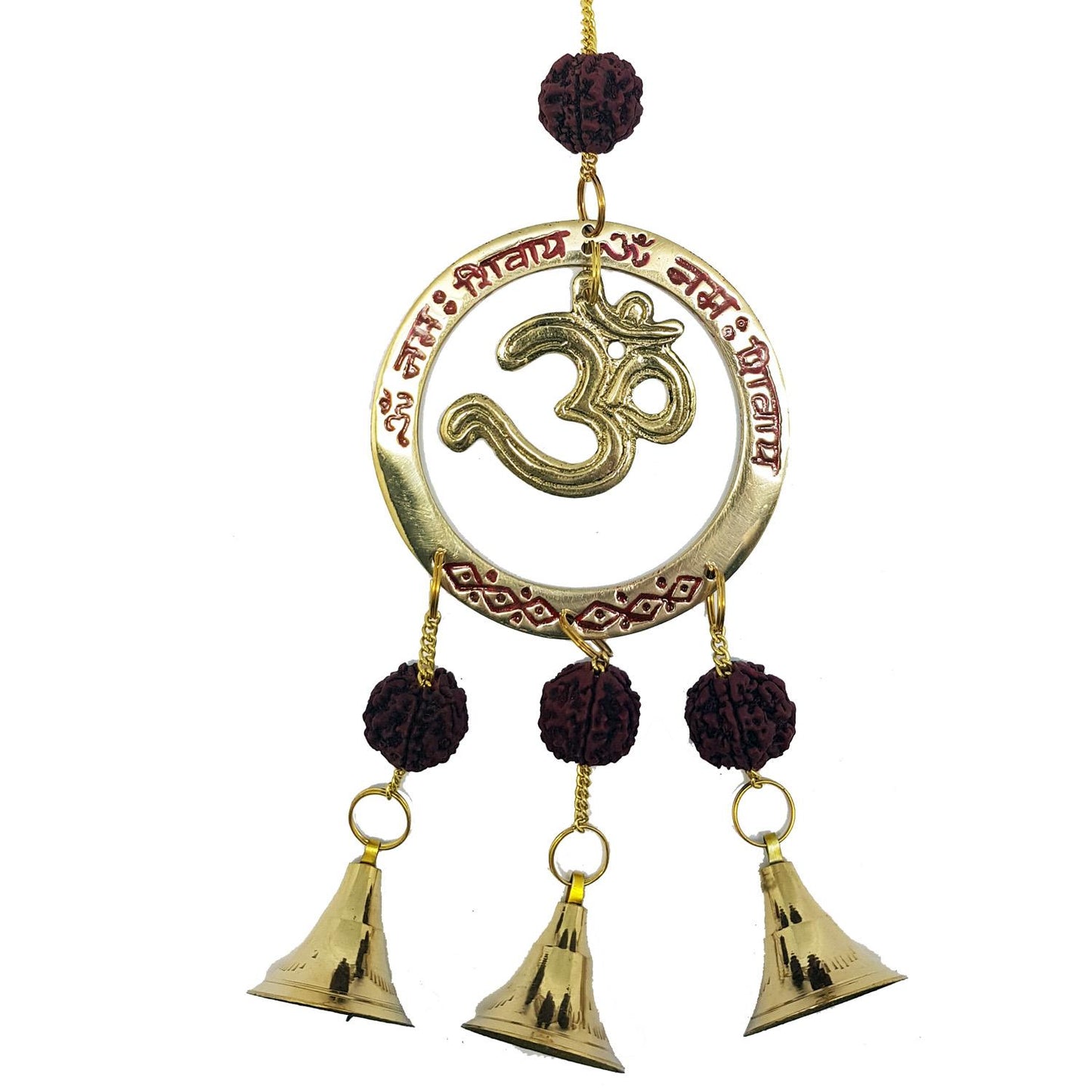 Rudraksha Om Brass Bells