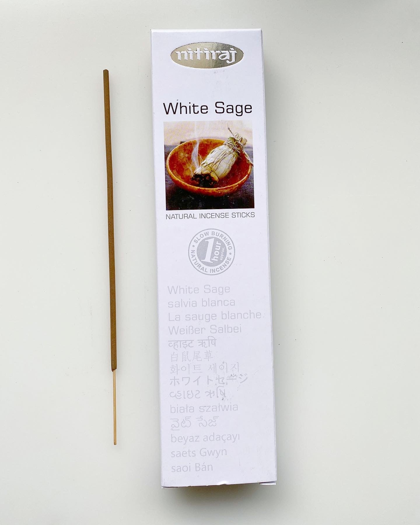 Nitiraj Platinum - White Sage - Natural Incense Sticks