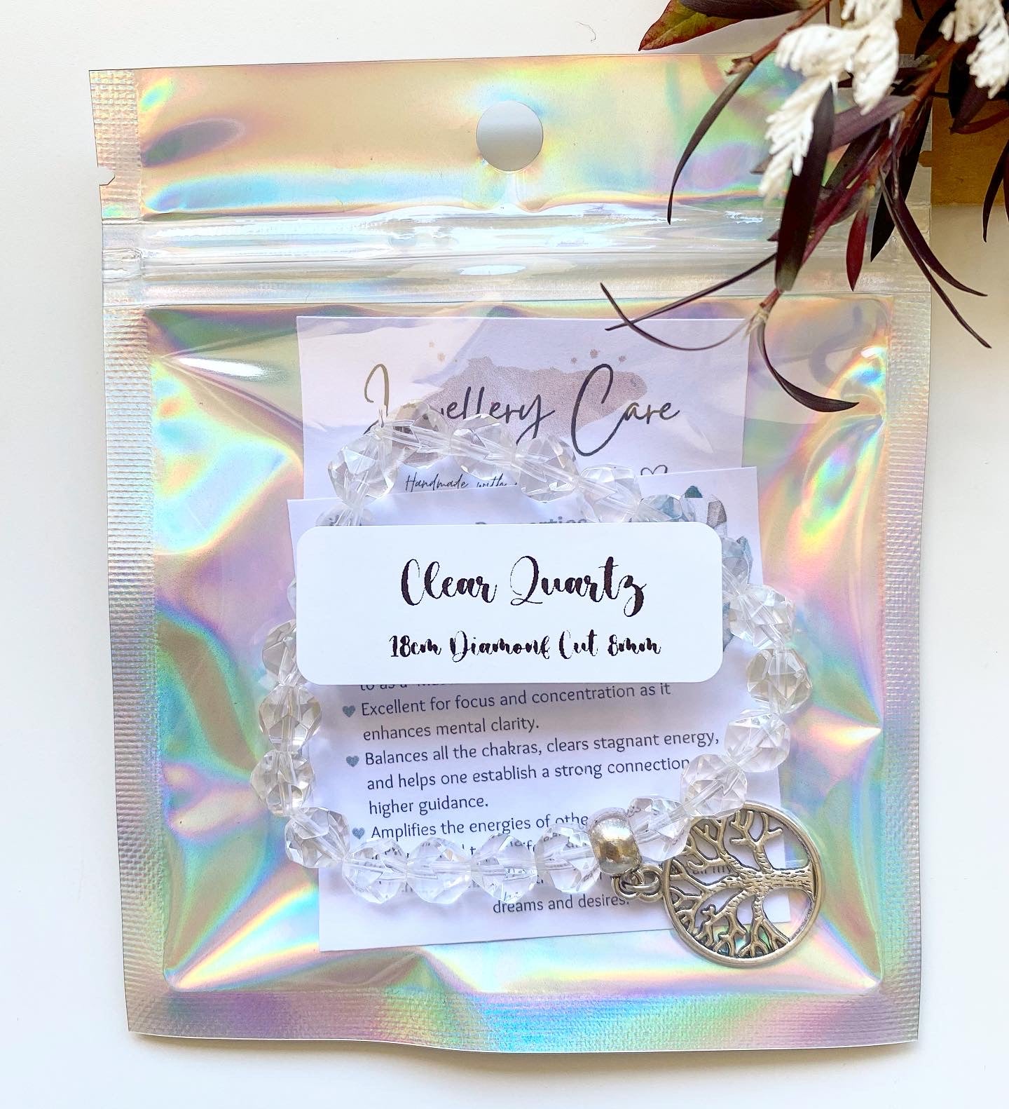 Clear Quartz Charm Bracelet