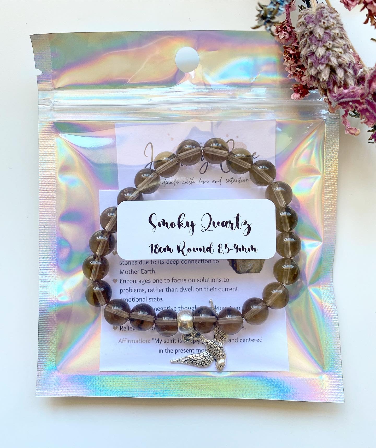 Smoky Quartz Charm Bracelet
