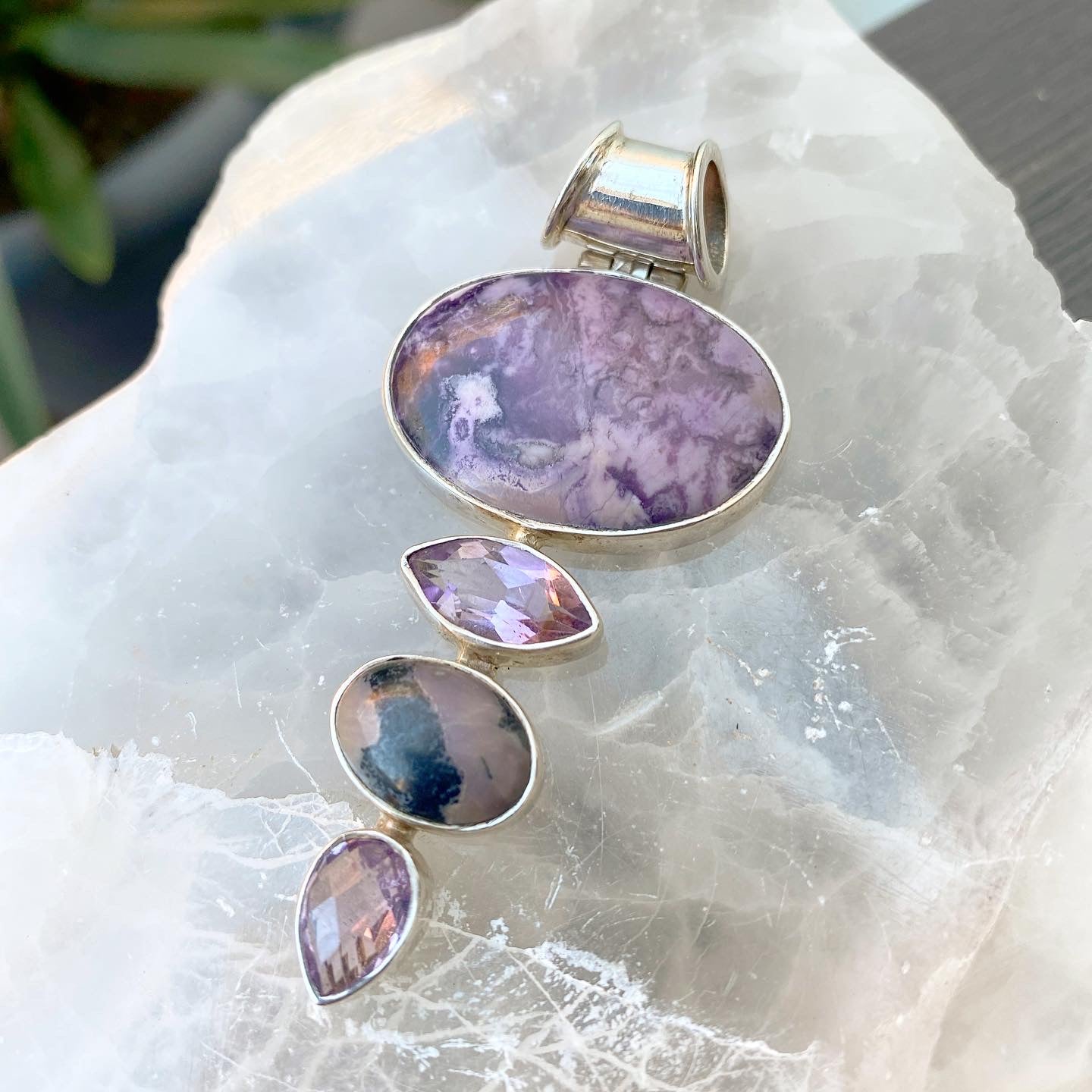 Tiffany Stone & Amethyst Sterling Silver Pendant