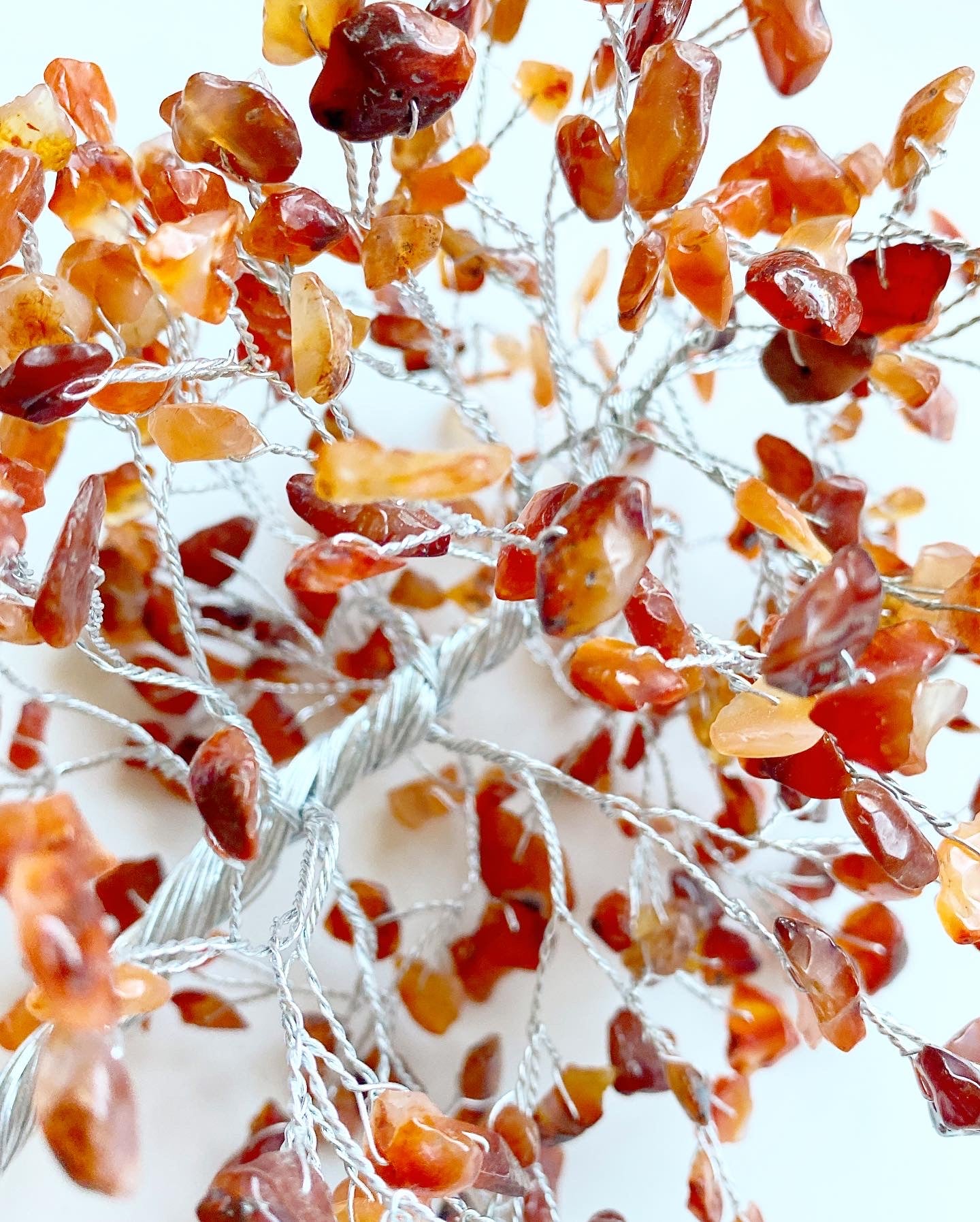 Carnelian Silver Gem Tree - Medium
