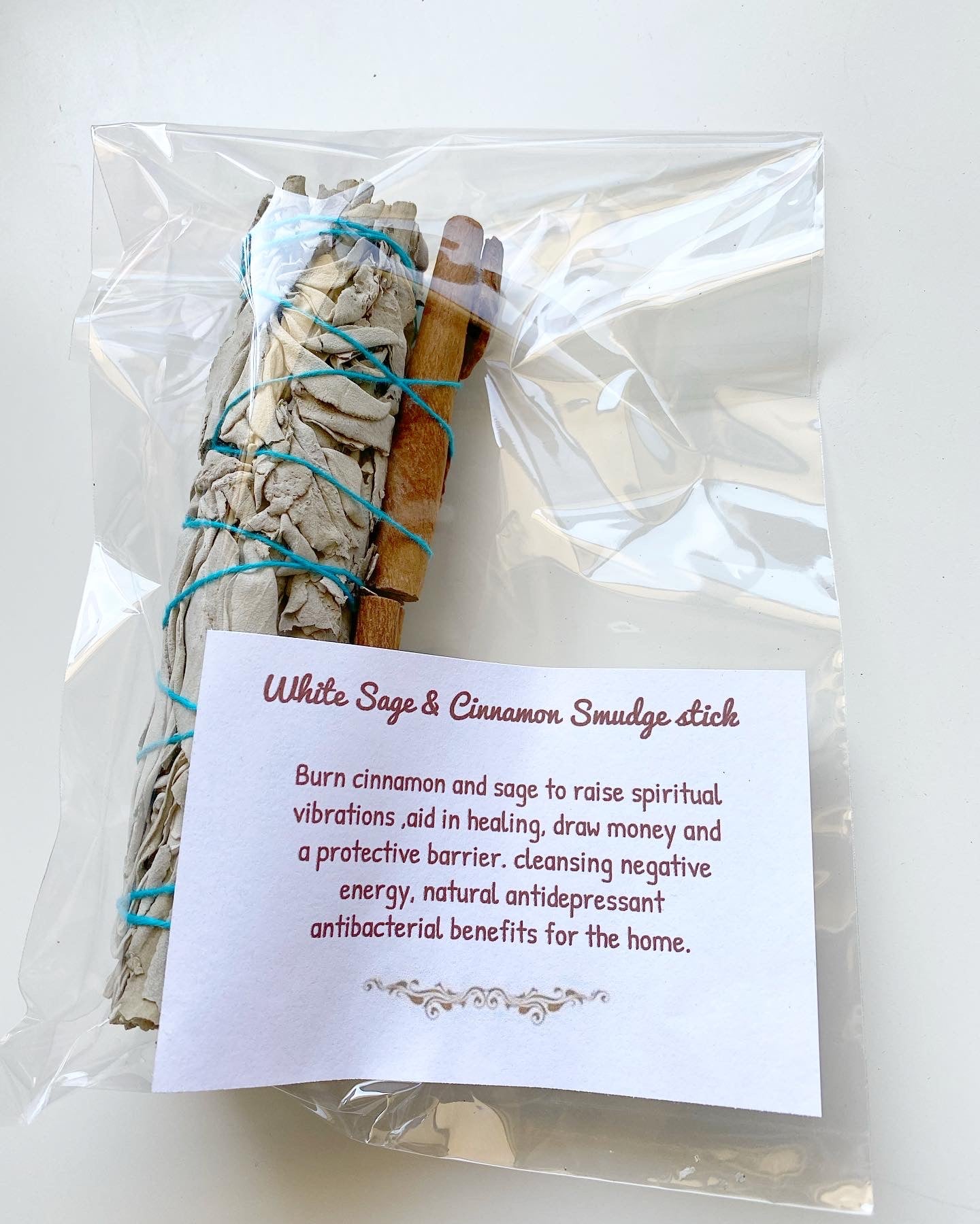 White Sage & Cinnamon Smudge Stick