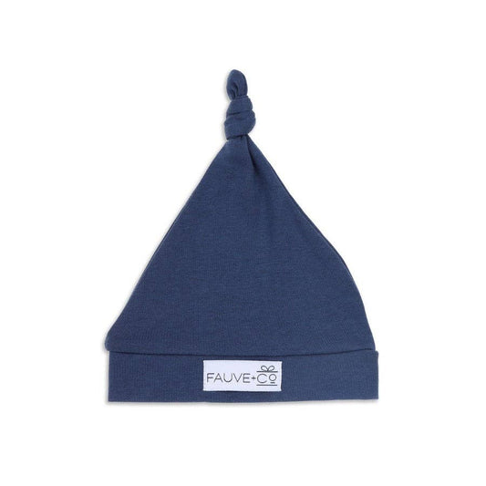 Evie Knotted Beanie Steel Blue