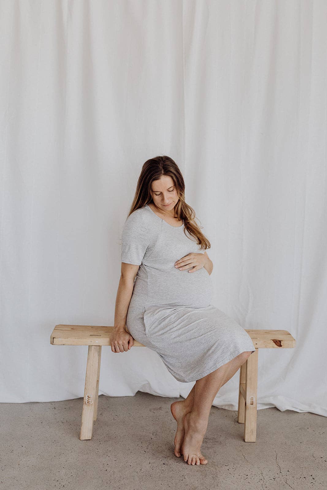 3 In 1 Labour, Delivery And Nursing Gown: Grey / L