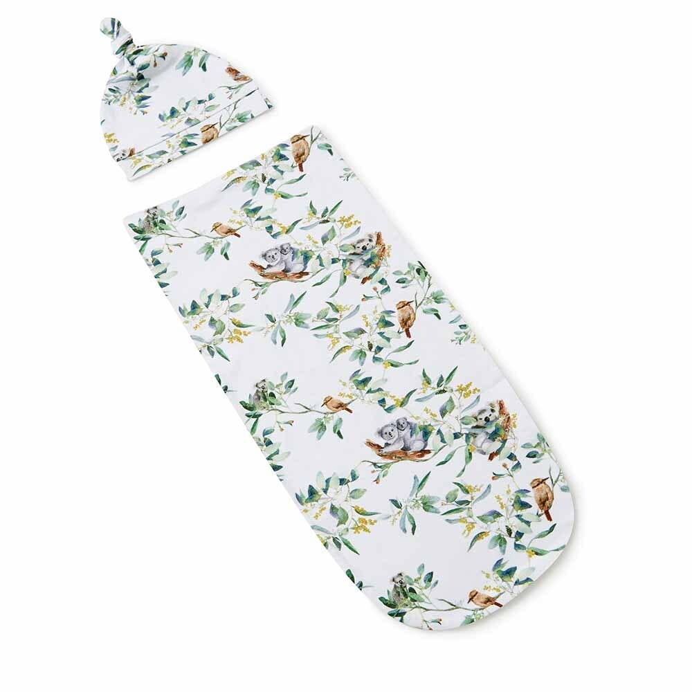 Eucalypt Snuggle Swaddle & Beanie Set