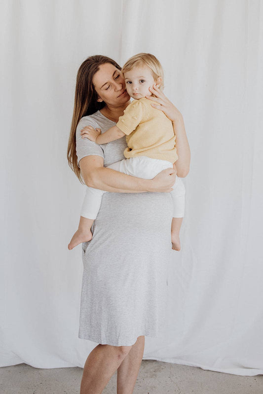 3 In 1 Labour, Delivery And Nursing Gown: Grey / L
