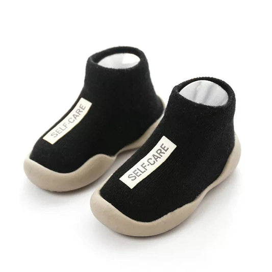 Baby Soft Sole Non-Slip Walking Shoes: Black / 6-12 Months