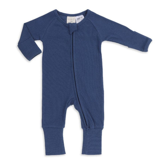Wanderer Organic Full Length Onesie Oxford Blue: 6-12M