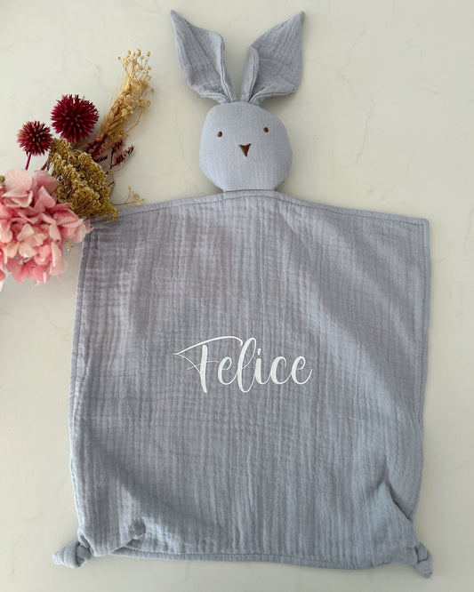 Personalised - Bunny Muslin Comforter