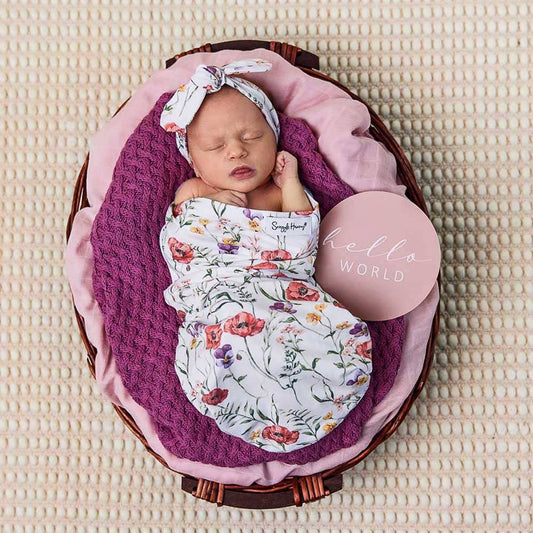 Meadow Organic Snuggle Swaddle & Topknot Set