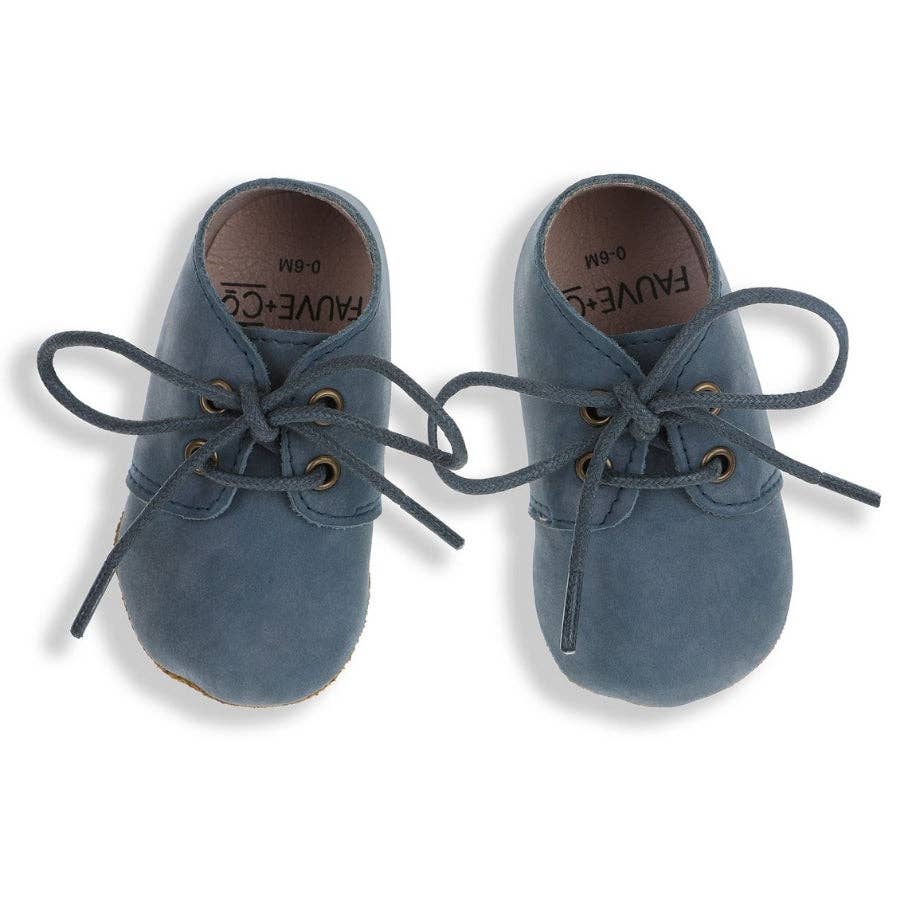 Charlie Leather Oxford Shoes Slate Blue: SLATE BLUE / 3 (6-12M / 11.8cm)