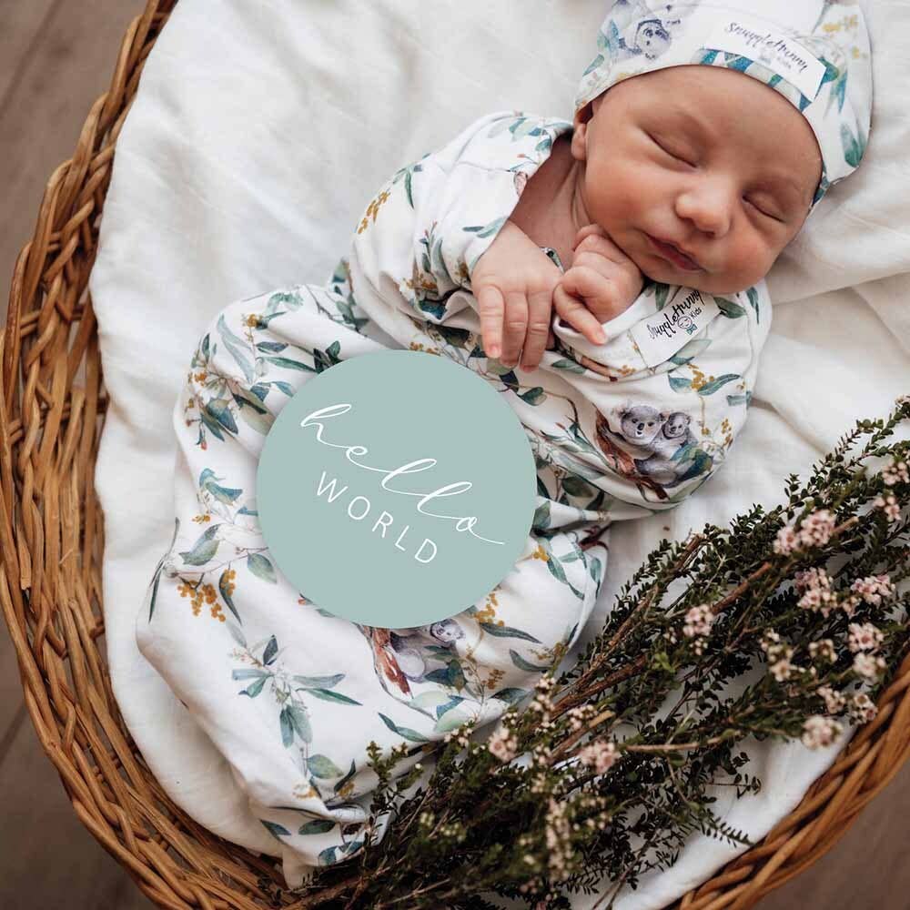 Eucalypt Snuggle Swaddle & Beanie Set