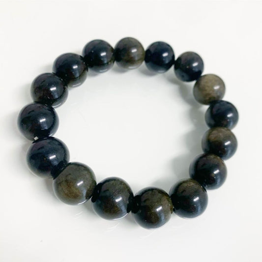 Gold Sheen Obsidian 12mm Bracelet