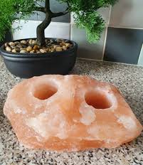Duo Himalayan Salt Tea Light Holder 1kg