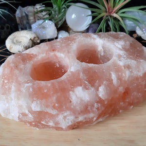 Duo Himalayan Salt Tea Light Holder 1kg
