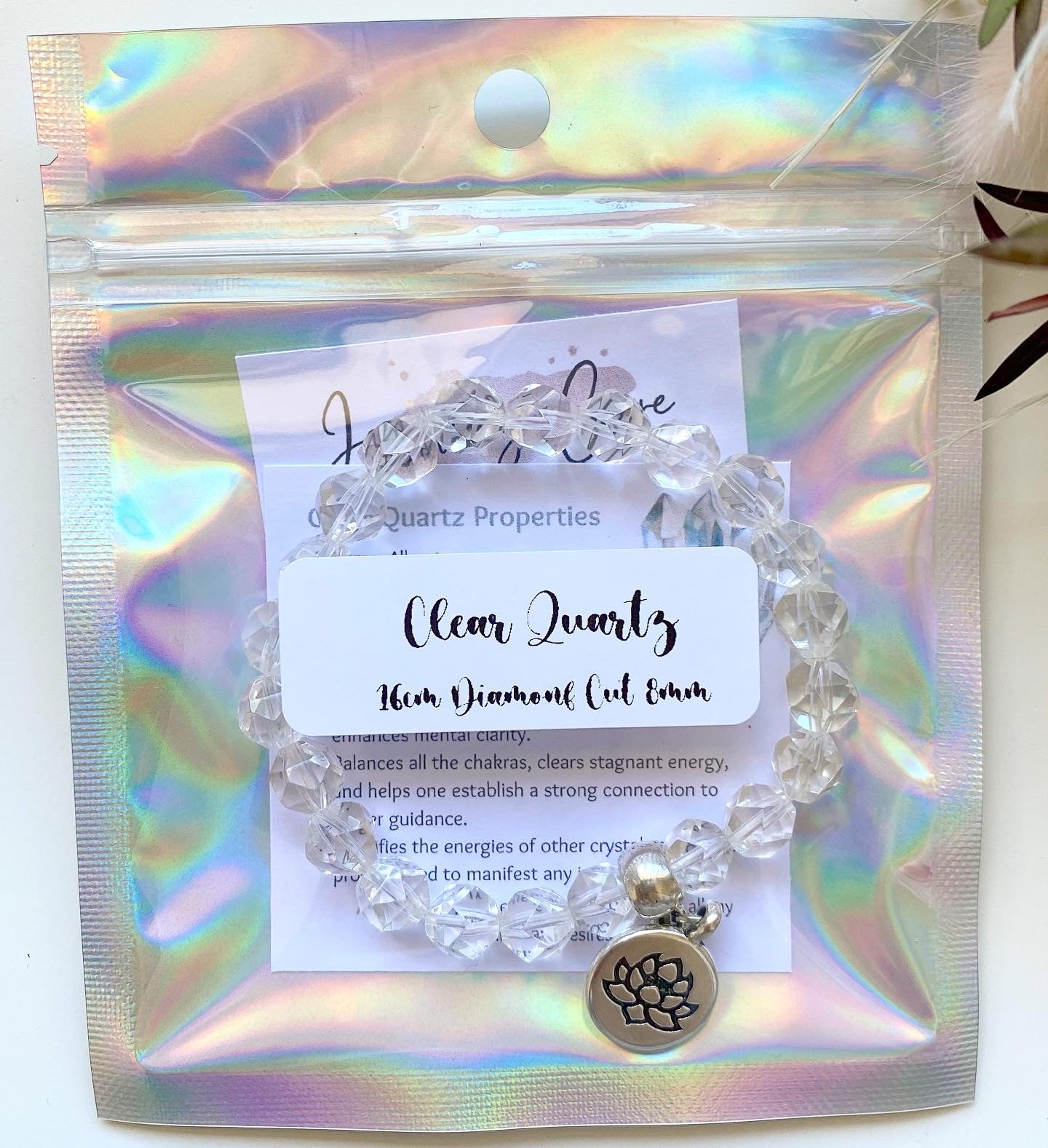 Clear Quartz Charm Bracelet