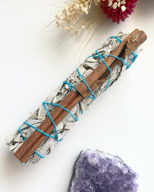 White Sage & Cinnamon Smudge Stick