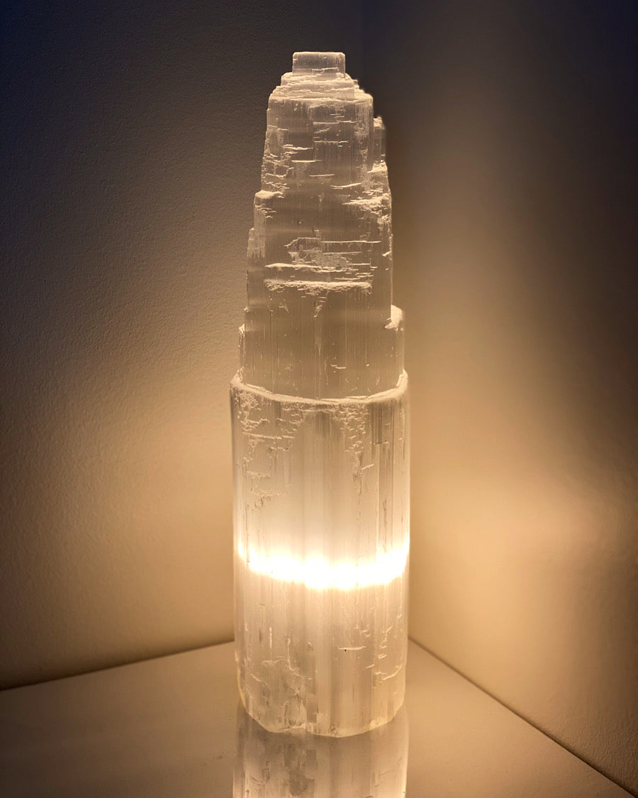 Selenite Tower Lamp - 30cm/3kg