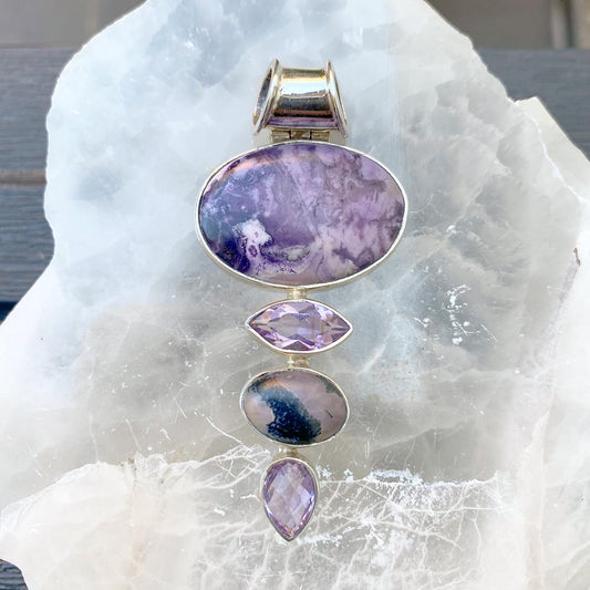 Tiffany Stone & Amethyst Sterling Silver Pendant