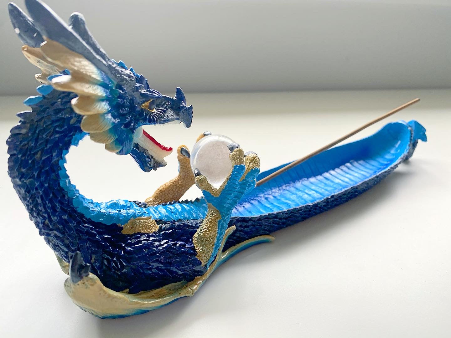 Dragon 🐉 Incense Burner with Crystal Ball 🔮