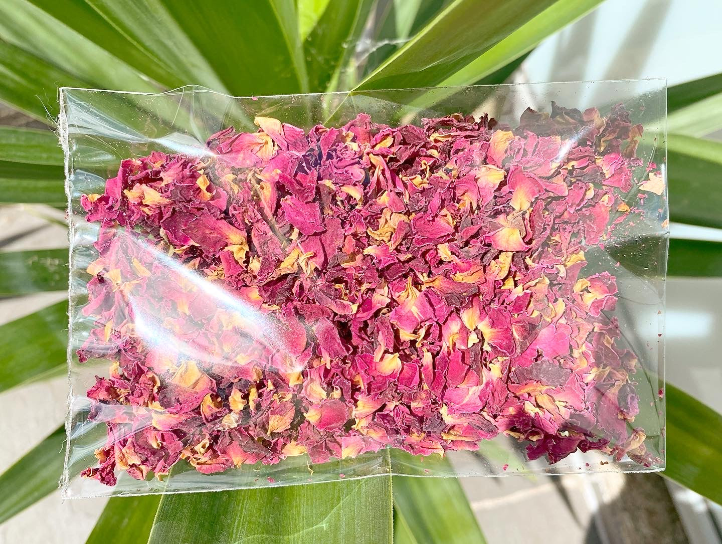 Dried Rose Petal Confetti Pouches - RED