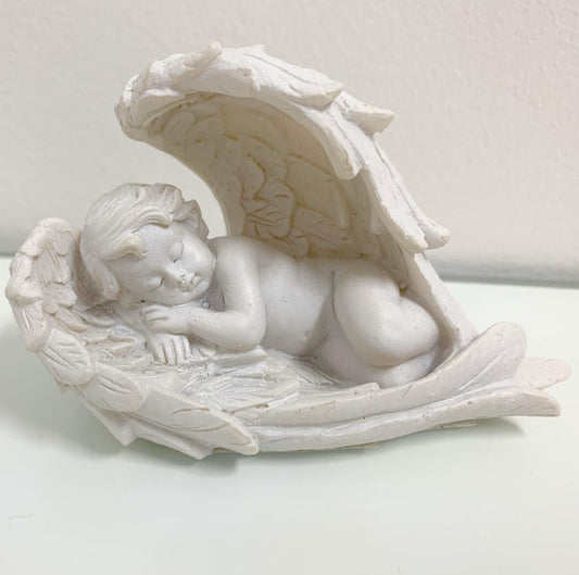Sleeping Baby Cherub Angel in Wings