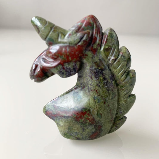 Unicorn Blood Jasper Statue